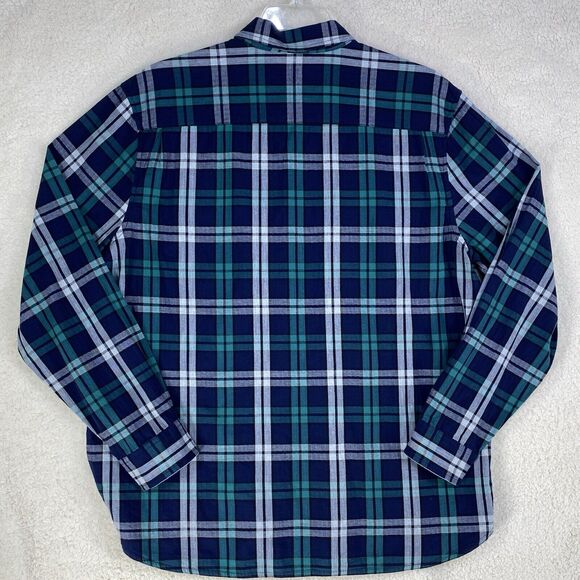 Ocean & Coast Shirts Mens XL Green Blue Plaid Button Up Long Sleeve  Flip Cuffs - Picture 4 of 12